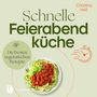 "Schnelle Feierabendküche" und "Die besten vegetarischen Rezepte". Illustration von Zucchininudeln mit roter Sauce., Buch