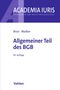 "ACADEMIA IURIS", "Brox · Walker", "Allgemeiner Teil des BGB", "50. Auflage", "Vahlen". Akademisches Buchcover., Buch
