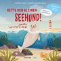 Text: "Rette den kleinen Seehund! Zweisprachig Deutsch Dari Mitmach-Bilderbuch". Ein Seehund im Wasser nahe einem Leuchtturm., Buch