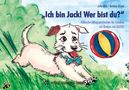 „Ich bin Jack! Wer bist du?“ Hilfreiche Alltagsgeschichten. Illustration: Ein fröhlicher Hund mit Fliege jagt einen Ball., Buch