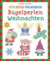 "Mein buntes Vorlagenbuch: Bügelperlen Weihnachten" steht in bunten Farben. Darunter Perlenbilder von Weihnachtsfiguren., Buch