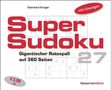 "Super Sudoku", "Gigantischer Ratespaß auf 360 Seiten", "mit Lösungen", "€ 3,99", "Eberhard Krüger". Sudoku-Hintergrund.