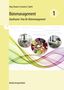Büromanagement Titel mit grünen Wellen, kreisförmige Bilder von Büros und fröhlichen Menschen auf gelbem Hintergrund., Buch
