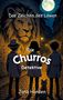 "Das Zeichen des Löwen. Die Churros Detektive. Jana Hansen." Drei Kinder und eine Katze betrachten ein Löwen-Wandbild., Buch