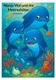 "**Wanja Wal und die Meereshüter**" von Hartmut Jung. Drei blaue Wale, bunte Fische, Oktopus, Seepferdchen, Plastikmüll im Wasser., Buch