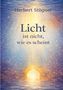 Herbert Stögner, "Licht ist nicht, wie es scheint". Illustration: Strahlen, die aus einem leuchtenden Tor über Wasser scheinen., Buch