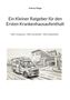 Ein Krankenwagen fährt zur Notaufnahme eines Krankenhauses. Titel: "Ein Kleiner Ratgeber für den Ersten Krankenhausaufenthalt"., Buch