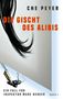 „CHE PEYER, DIE GISCHT DES ALIBIS“, schwarzer Pinselstrich, Tinte mit Feder, "Ein Fall für Inspektor Marc Berger, Buch I"., Buch