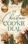 Text: "Katie Coffee, Der Christmas Cookie Deal". Abgebildet sind goldene Kugeln, Lebkuchensterne und Tannenzweige., Buch