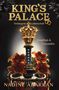Text: "KING'S PALACE", "Verborgene Leidenschaft", "Jonathan & Cassandra", "NADINE ABARKAN". Eine Krone auf einem Sockel, Blumen, Handschellen., Buch