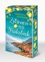 "Zitronen zum Frühstück" von Corinna Kohfink. Illustration: Zitronen, blaues Meer, farbenfrohe Häuser, Berge im Hintergrund., Buch