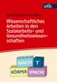 Buchtitel: "Wissenschaftliches Arbeiten in den Sozialarbeits- und Gesundheitswissenschaften." Bunte Bausteine mit Wörtern., Buch