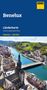 Benelux Länderkarte, Für eine unbeschwerte Reise, Maßstab 1:300.000, ADAC-Logo, Flusslandschaft mit Brücke und Kirche.