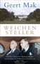 "Weichensteller" von Geert Mak. Oben ein Bild des Weißen Hauses, unten Roosevelt und Hopkins in einem Auto., Buch