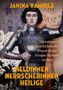 Titel: Heldinnen Herrscherinnen Heilige. Frau in Rüstung in einem Gemälde, umgeben von Lilien., Buch
