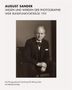 "August Sander, Wesen und Werden der Photographie, WDR-Rundfunkvorträge 1931" zeigt ein s/w-Porträt eines Mannes im Anzug., Buch