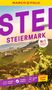 Oben steht "MARCO POLO". Großschrift: "STEIERMARK". Siegel: "Nr.1 Meistgekaufter Reiseführer". Weinberg-Landschaft im Hintergrund., Buch