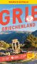 Text: "GRIECHENLAND", "TOUREN-APP DIGITALE EXTRAS", "URLAUBS PLANER", "ERLEBNIS GARANTIE", "TOUREN APP", "Insider Tipps". Antike Ruine vor Berglandschaft., Buch