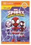 Ein Buchcover mit den Worten: "SPIDEY und seine SUPER-FREUNDE", "Auf ins Abenteuer, Team Spidey!" und "EXTRA-LEICHT". Illustrationen von drei kindlichen Superhelden, darunter Spiderman., Buch