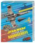 Text: "Erweitert und aktualisiert", "Star Wars Lexikon der Raumschiffe und Fahrzeuge." Illustration von Star Wars-Raumschiffen., Buch