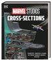 „Marvel Studios Cross-Sections“; Schauplätze, Fahrzeuge & Technik. Das Cover zeigt ein Gebäude im Querschnitt mit einem Flugzeug., Buch