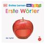 „Erstes Lernen: Erste Wörter“, „der Apfel“. Ein roter Apfel mit einer Fühlfläche., Buch