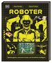 "Roboter: Spielzeugbots, autonome Autos und künstliche Intelligenz" in gelber Schrift auf schwarzem Hintergrund.