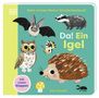 „Da! Ein Igel. Mit vielen Klappen.“ Illustration mit Igel, Eule, Fledermaus, Dachs, Schmetterling und Pilz., Buch
