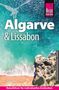 "Algarve & Lissabon" in großen Buchstaben. Darunter ein Küstenabschnitt mit türkisfarbenem Meer, Sandstrand und Klippen., Buch