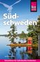 „Südschweden“, „Reise Know-How“, „Lars Dörenmeier“, Wasserlandschaft mit rotem Haus und Bäumen, blauer Himmel., Buch