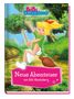 "Neue Abenteuer von Bibi Blocksberg" in weiß auf rosa. Illustration eines Mädchens auf einem Besen, umgeben von Bäumen., Buch