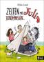 „Zelten mit Juli“ von Petra Eimer. Kinder und Tiere interagieren fröhlich mit einem Zelt auf einer grünen Wiese., Buch
