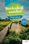 "Märchenhaft wandern: Unterwegs zu sagenhaften Orten in Ostfriesland." Holzsteg über Schilf in einer grünen Landschaft., Buch