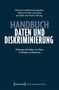 Titel: "HANDBUCH DATEN UND DISKRIMINIERUNG". Autoren aufgeführt. Dunkelblauer Hintergrund., Buch