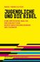 Titel: "Jugendliche und die Bibel". Bunte horizontale Streifen auf gelbem Hintergrund., Buch