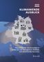 2025 KLIMAWENDE AUSBLICK. Illustration einer Landkarte mit Symbolen für Industrie, Autos, Windkraft, Menschen und Proteste., Buch