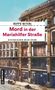 "Mord in der Mariahilfer Straße" von Beppo Beyerl; Historischer Wien-Krimi. Alte Fassade mit Geschäften und Säulen., Buch