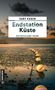 Oben steht "GABY KADEN Endstation Küste OSTFRIESLAND-KRIMI". In der Ferne Küstenlandschaft bei Sonnenuntergang., Buch