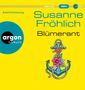 „Autorinnenlesung“, „1 MP3-CD“, „argon hörbuch“, „Susanne Fröhlich Blüherant“. Illustration: Bunter Anker mit Blumen auf gelbem Hintergrund., MP3-CD