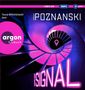 "argon hörbuch", "Tessa Mittelstaedt liest", "URSULA POZNANSKI", "DAS SIGNAL". Spiralförmiges Treppenmotiv in Pink und Blau., MP3-CD