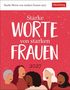 "Starke WORTE von starken FRAUEN 2027". Illustration mehrerer Frauen vor einem roten Hintergrund mit Punkten., Kalender
