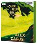 „Querfeldein“, „Gelesen von Alex Capus“, „Alex Capus“. Illustration einer grünen Landschaft mit Bäumen., MP3-CD