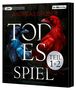 Text: mp3, Vollständige Lesung, ANDREAS GRUBER, TODES SPIEL, TEIL 1+2, GELESEN VON ACHIM BUCH. Zwei Raben, einer blau, einer rot., 4 MP3-CDs