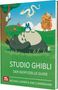 „Studio Ghibli: Der inoffizielle Guide“ von Michael Leader & Jake Cunningham. Illustration mit Figuren und einem fliegenden Drachen.