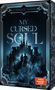 "My Cursed Soul" von Stefanie Hasse. Illustration: Schloss, Paar, magischer blauer Nebel, Art-Deco-Rahmen, Bestseller-Hinweis.