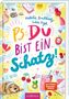 "PS: Du bist ein Schatz!" Bunt, fröhlich, mit Tieren, Früchten und süßen Gesichtern verziert., Buch