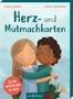 "Herz- und Mutmachkarten" steht auf einer Wolke. Zwei Kinder schaukeln fröhlich, eines hält ein Flugzeugspielzeug., Buch