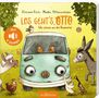 "Los geht's, Otto: Wir fahren auf den Bauernhof. Mit 6 Sounds." Illustrationen: Tiere umgeben ein buntes Auto., Buch