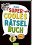 "Mein super cooles Rätselbuch" steht groß in bunten Buchstaben. Ein Cartoon-Hund und eine Biene sind sichtbar., Buch