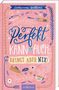 "Perfekt kann ich auch bringt aber nix!" Verspielte Covergestaltung mit Blumen, Schuh, Kaffee, und einem blauen Pinselstrich., Buch